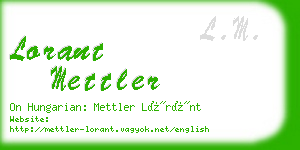 lorant mettler business card